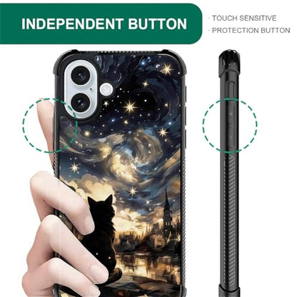 for iPhone 16 Plus Case | Classic Slim Cover Design | Black Cat Stars - color: Black Cat Stars, size: iPhone 16 Plus