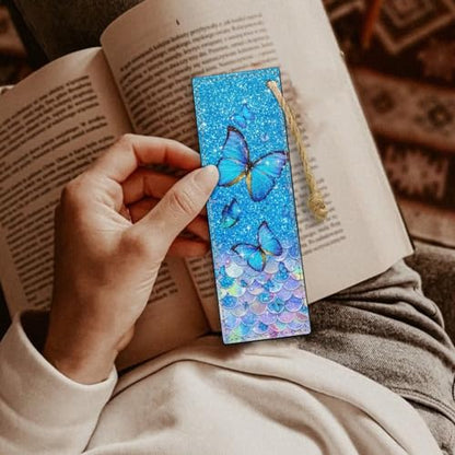 Butterfly Mermaid Scales Bookmark Set of 2 for Bibles Personalized Bookmark for Book Lovers Bookmarks for Reading Lovers - color: Butterfly and Mermaid Scales