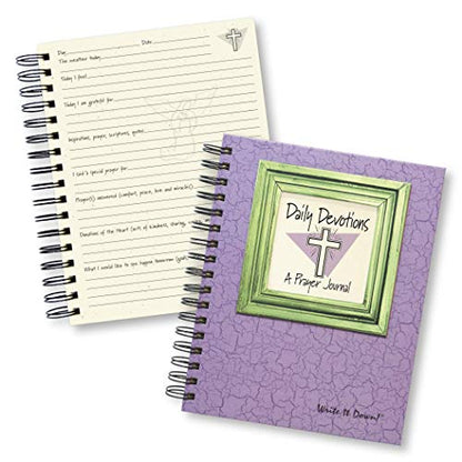 Write it Down Series by Journals Unlimited, Guided Journal, Daily Devotions, A Prayer Journal, Full-Size 7.5"x 9", Lilac Purple Hard Cover, Made in USA