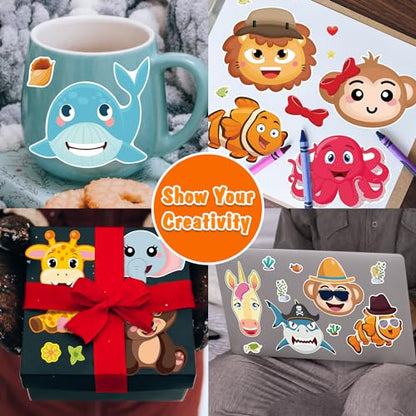 48 Make Your Own Animal Sticker Sheets for Kids - style: Mixed Animals