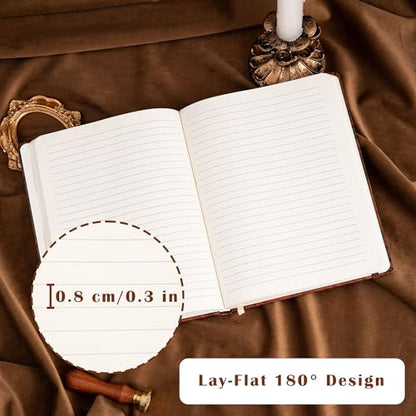 B5 Hardcover Journal for Women & Men -Butterfly Aesthetic Lined Notebook - color: Brown
