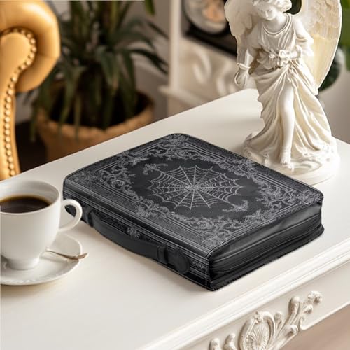 Bible Cover Case for Women Men Large Size Bible Holder with Bookmark Bible Carrying Case ladies Bible Bag,Size M-2XL - color: Black Web, size: Large