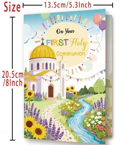 First Communion Card, Holy Communion Gift For Girls Boys - style: AM-441