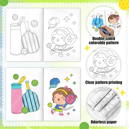 ANGOLIO Pickleball Coloring Book for Kids, 24PCS Sports Themed Party Favors - style: Pickleball