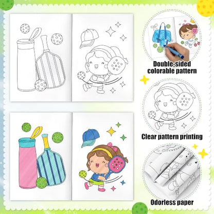 ANGOLIO Pickleball Coloring Book for Kids, 24PCS Sports Themed Party Favors - style: Pickleball