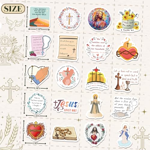 200PCS Catholic Stickers for Kids, Religious Stickers