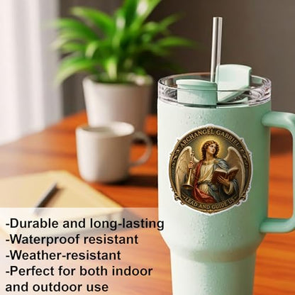 [3PCS] Archangel Gabriel Sticker, St Gabriel Angel Design, Catholic Saint - color: Archangel Gabriel Sticker