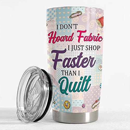 SANDJEST Personalized Sewing Tumbler Sewing Pattern 20oz 30oz Tumblers with Lid Gift for Women Quilting Crochet Lover Mom Grandma Birthday Christmas - color: Sewing