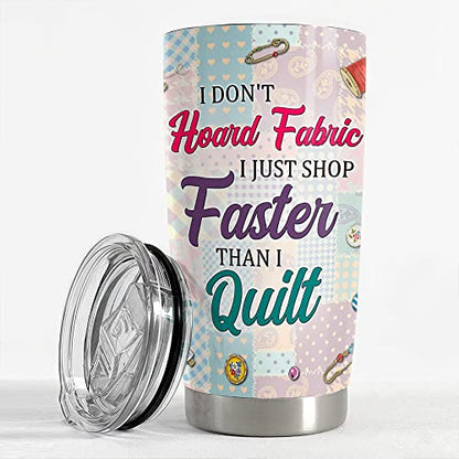 SANDJEST Personalized Sewing Tumbler Sewing Pattern 20oz 30oz Tumblers with Lid Gift for Women Quilting Crochet Lover Mom Grandma Birthday Christmas - color: Sewing