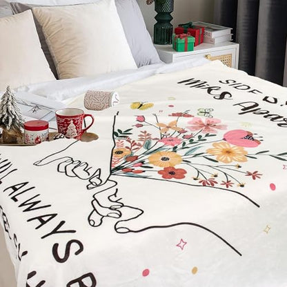 Sister Gifts Blanket 60" X 50", Best Sister Ever Gifts for Woman - color: Flowersisters