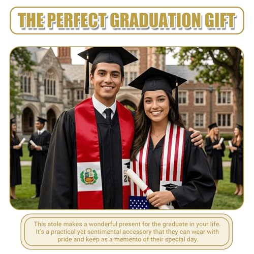 National Flag Graduation Stole Sash - 72" Long Unisex Honors Stole for Students - color: Philippines
