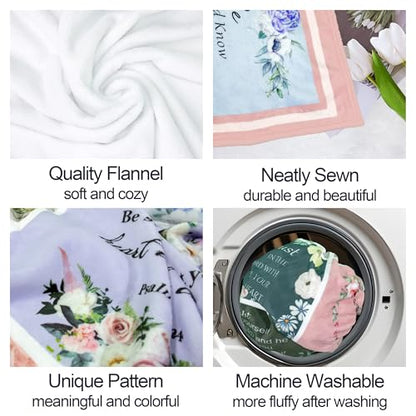 Christian Gifts for Women, Religious Birthday Blanket 60"X50" - color: Flower-christian