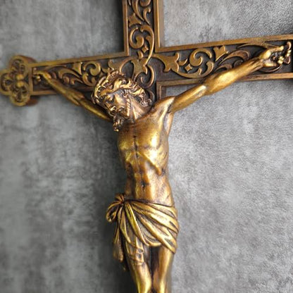 BC Catholic Crucifix Wall Cross 12" H Jesus Cross for Wall