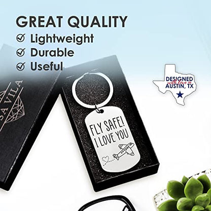 Rosa Vila Keychains For Women & Men, Gifts For Mom, Bonus Mom, Aunt, Sister, Dad, Grandma, Nurse, Teens, Coach, Teacher Pilot - style: Fly Safe Keychain