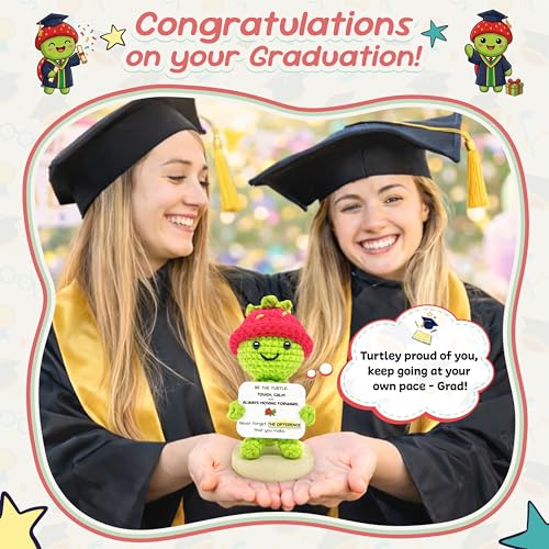 Strawberry Turtle Crochet, Cute Crochet Back to School Gift for Kids, – “Be The Turtle” Positive Crochet Animals, Turtle Stuffed Animal, Employee Appreciation Gifts Positive Turtle - color: Positive Turtle
