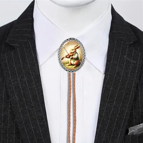 GelConnie Gothic Bolo Tie for Men Women 3D Art Western Cowboy Necktie - color: Rabbit Bolo Tie