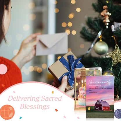 Motiskyy 100 Pack Religious All Occasion Cards, Christian Greeting Blessing Cards Assortment with Scripture Inspirational Prayer and Envelopes Stickers for Christmas Birthday Thinking of You