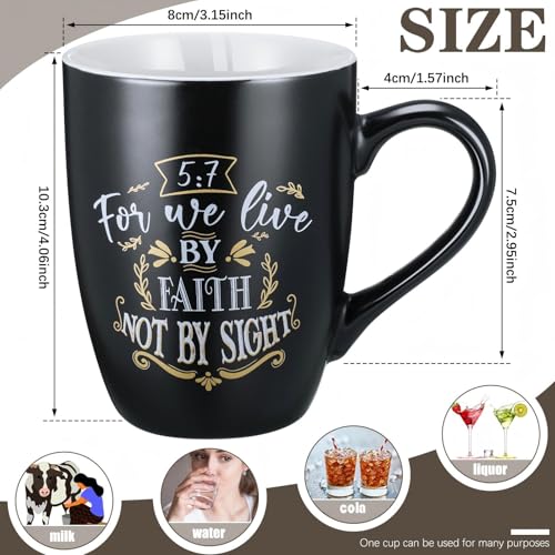 Jinei 4 Pcs Christian Coffee Mugs for Women Men, Bible Verse Gifts 12 oz