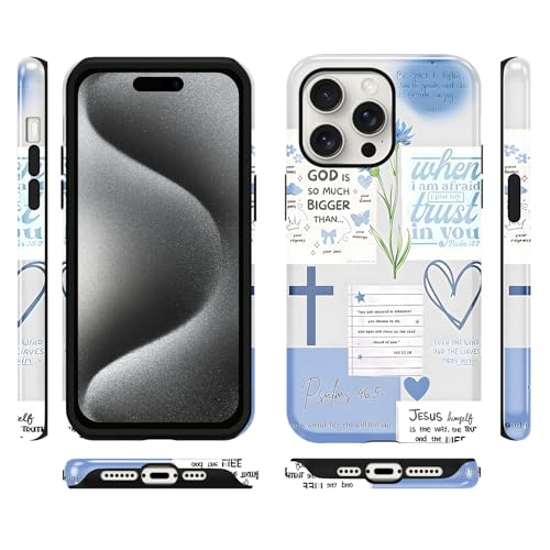 Cute Blue Jesus Christian Phone Case for iPhone 15 Pro Max 6.7'' - color: Blue, size: iPhone 15 Pro Max