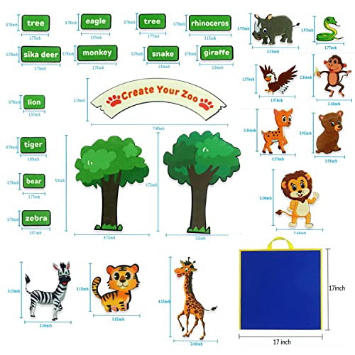 Topwon Felt Board, Folding Flannel Playboard Preschool Toddler Stories Boards, Animal Story Learning Double-Side Stand Flannel Board (Including Animal Felt) - style: Animal Felt board for classroom