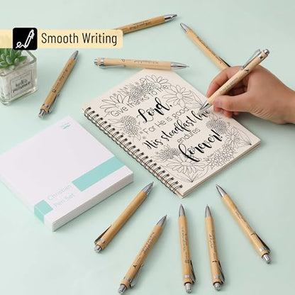 Mr. Pen- Bible Verse Pens, 10 Pack, Retractable Bamboo Pen, Black Ink - size: 10 Pack