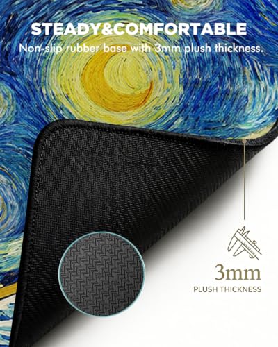 Mouse Pad, Desk Mat, 31.5x11.8in Large Mousepad, Starry Waves - color: Starry Waves