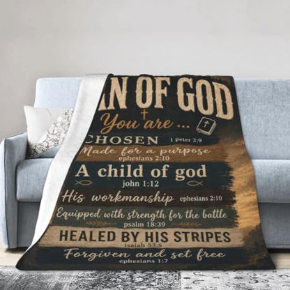 Christian Gifts for Men, Man of God Fleece Blanket, 50"x60" - color: Mountain Faith