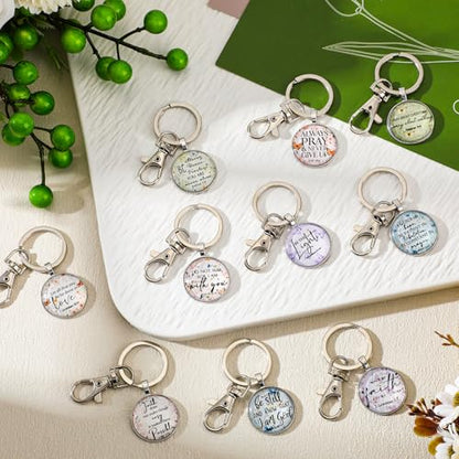 Fumete Christian Keychain Bulk for Wowen Men - style: Butterfly Wildflower
