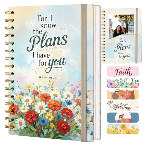 Hardcover Blank Christian Notebook – 140 Pages – Jeremiah 29:11 - color: Plans