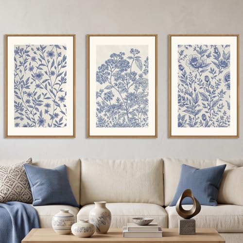 DRACIT Classic Chinoiserie Flower Framed Canvas Wall Art Set-16"x24"x3 - color: Classic Chinoiserie Flower Wall Art, size: 16"L x 24"W