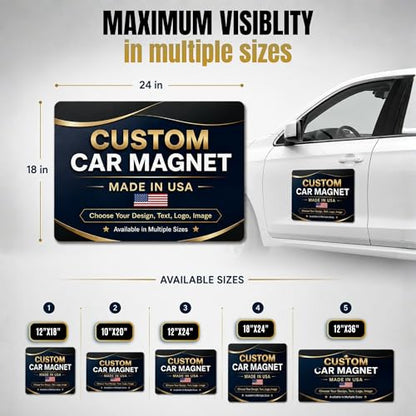 custom die cut magnets for cars outside - BCB vehicle magnets Printed in USA - color: Magnetic Car Sheet