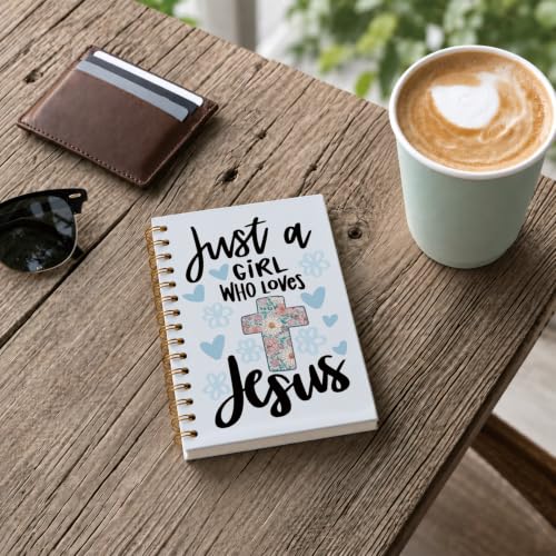 foedor Blue Christian Bible Verse Spiral Notebook Journal, 5.5×8.3 Inch - style: jesus blue