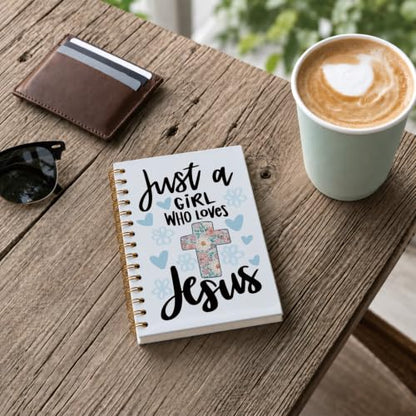 foedor Blue Christian Bible Verse Spiral Notebook Journal, 5.5×8.3 Inch - style: jesus blue