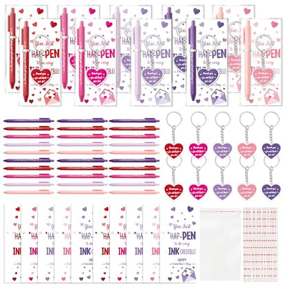 ANGOLIO Valentine's Day Employee Appreciation Gifts - 30 Sets Happy Valentines Bookmarks Pens Heart Keychains Bulk Pink Motivational Thank You Gifts for Team Staff Coworkers Employees Teachers Nurses - style: Valentine's Day
