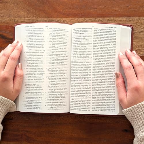 Personalized ESV Large Print Value Thinline Bible – Chestnut TruTone Faux Leather | Custom Name Engraved | English Standard Version with Concordance, 10 pt Font & Double-Column Layout (Rose Poppy Flower Bunch)