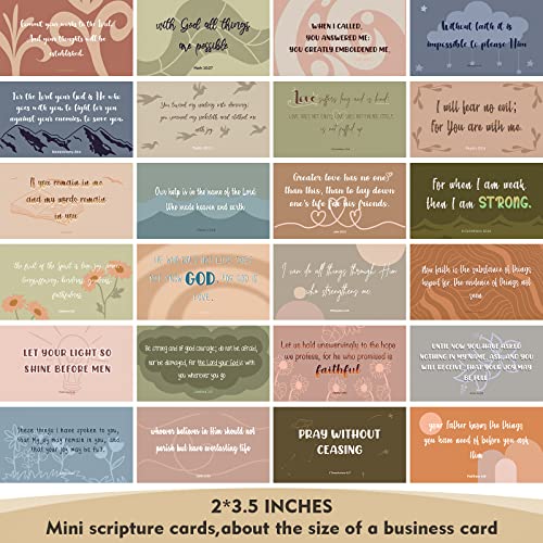 BRYTEFY 100 Earth Tone Prayer Cards, Inspirational Bible Verse Cards, Assorted Mini Scripture Cards, Encouragement Motivational Cards, Christian Bible Gifts