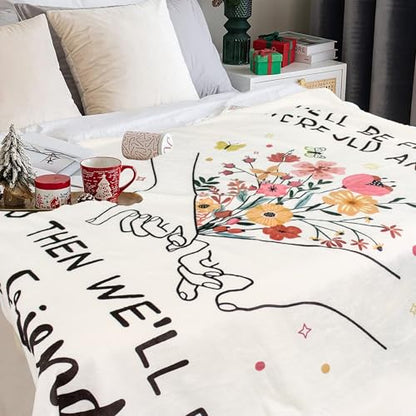 Best Friend Birthday Gifts for Women, Bestie Throw Blanket 50"X60" - color: Flowerfriends