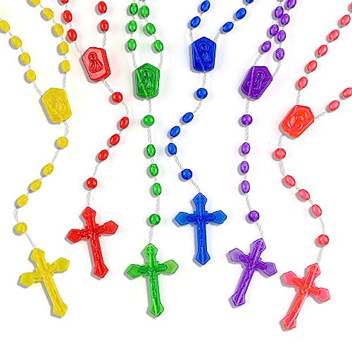 SHAOQINLIN 120 Pcs Plastic Rosary, 17 Inch Bulk Rosaries - size: 120 PCS