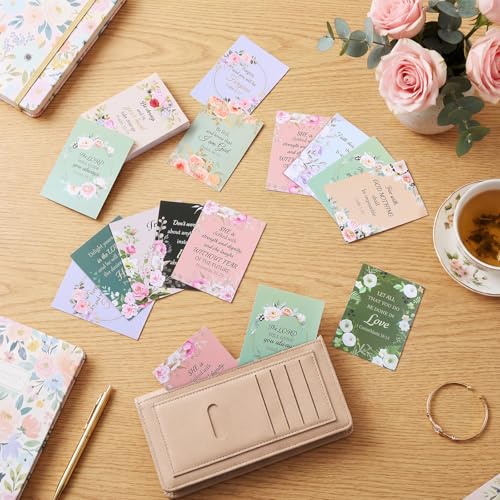 60 Pcs Christian Prayer Cards Bulk for Women Scripture Cards with Bible Verses Faith Religious Gifts Mini Scripture Wallet Card for Church Women Gift Party Favor Supplies - color: Women Prayer
