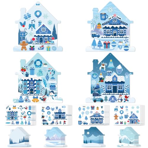 Marspark 24 Set Winter Gingerbread House Stickers, Lollipop Snowflake Tree - style: Winter Gingerbread House