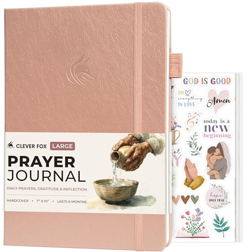 Clever Fox Prayer Journal with Prompts, Bible, Women, Teen, B5 Rose Gold - color: Rose Gold, size: Smaller than A4 (7" x 10")