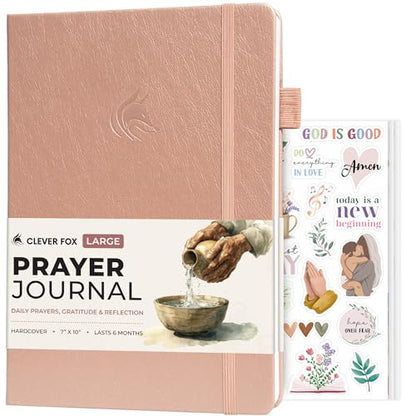 Clever Fox Prayer Journal with Prompts, Bible, Women, Teen, B5 Rose Gold - color: Rose Gold, size: Smaller than A4 (7" x 10")