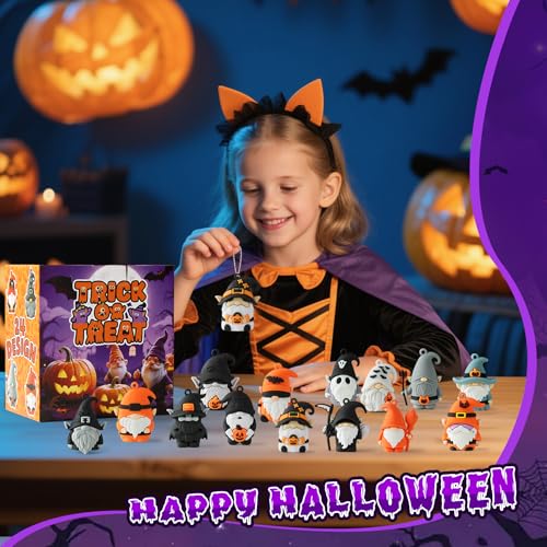 Mini Gnome Figures 36 Pcs - Halloween Party Favors, 1.6" Gnome Mini Figurines in Bulk for Dollhouse Decor, Keychains, Trick or Treat Gift for Kids, Girls, Boys, Adults - color: Gnome Black
