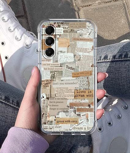 Retro Newspaper Case for Samsung Galaxy A17,Old Papers Collage,Unique Soft TPU Bumper Case,SA17 - color: Retro Newspaper, size: Samsung Galaxy A17