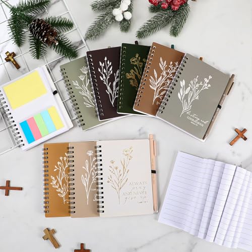 Kosiz 20 Sets Christian Gift Bible Spiral Notebook with Pens, Bright Color - color: Bright Color