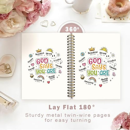 Lacama Bible Journal for Women, Christian Prayer Journal Notebook Gifts for Teen Girls Kids, Bible Study Supplies, Bible Notebooks for Note Taking, Hardcover Notebooks Office School Supplies 5.5x8.3 - color: God Says You are-2