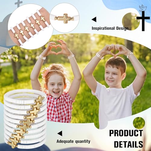 Landical 30/50/100 Cross Bracelets Bulk Jesus Women - color: White