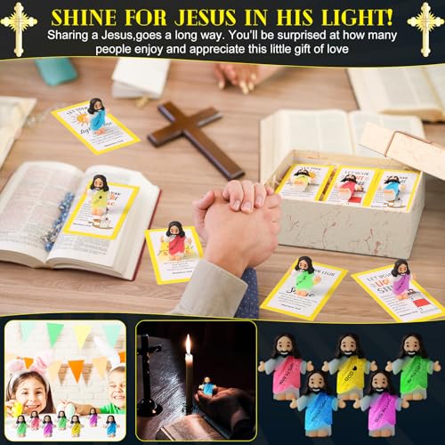 CroBlissful 60 Sets Mini Jesus Figurines Bulk,Multiple Styles - style: Multiple Styles