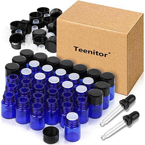 2ml Essential Oil Bottles Empty 36Pcs Blue Small Cuticle Oil Bottles Empty - color: Blue
