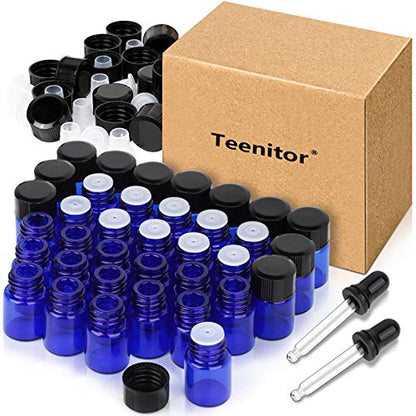 2ml Essential Oil Bottles Empty 36Pcs Blue Small Cuticle Oil Bottles Empty - color: Blue